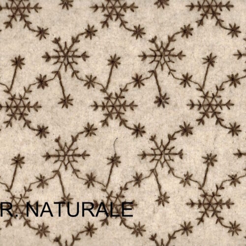 Feltro lana tinta nat.1 ricamato filo lana scuroH.150cm