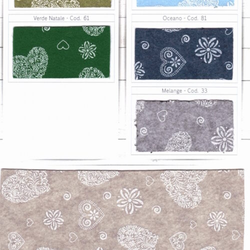 Pannolenci  Verde Natale 61 cuore grande bianco 20x180cm.