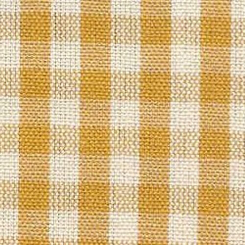 Tessuto cotone grezzo Adige a quadretti col. Giallo Senape 50xh180cm.
