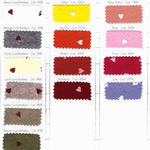 Pannolenci Panna Cod. 2008  cuore piccolo rosso 20x180cm