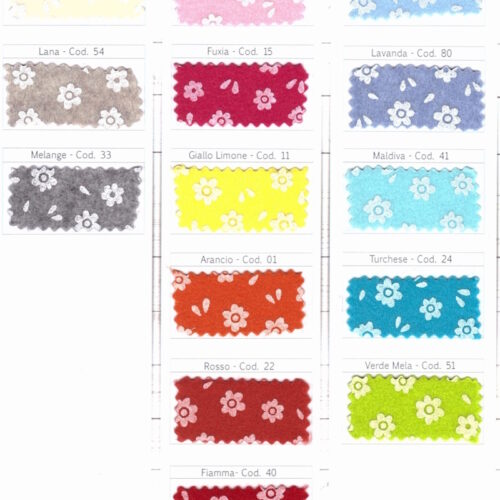 Pannolenci Turchese Art. 543 con fiorellino bianco 20x180cm.