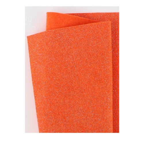 Pannolenci 20x180cm. Arancio metal con brillantini