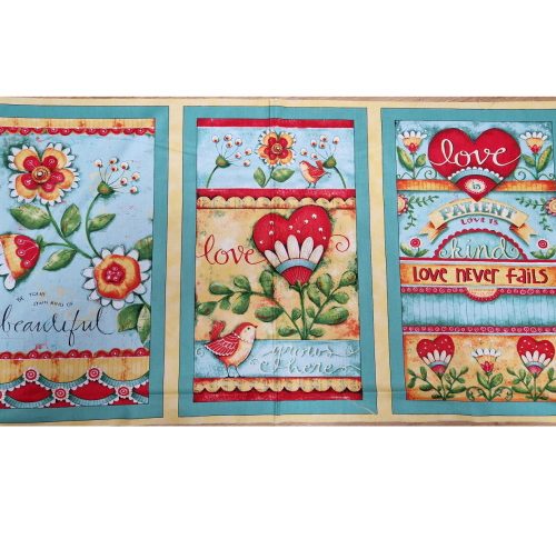 Pannello Tessuto Americano 60x110cm. Beautiful Love 29298H