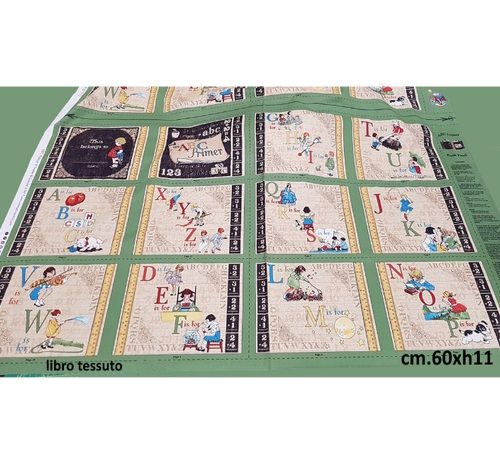 Pannello Tessuto Americano 60x110cm. Libro tessuto ABC Primer 85529 719W