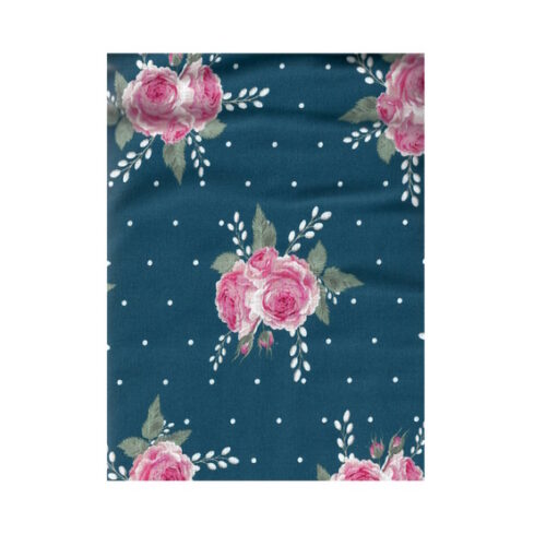 Tessuto Stof France Collection Campagne Chic 25x116cm. Blu 15 Roses
