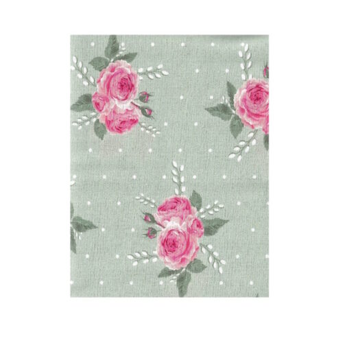 Tessuto Stof France Collection Campagne Chic 25x116cm. Verde 9 Roses