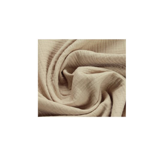 Tessuto mussola di cotone doppia garza ecrù tenue baby 30xh.130