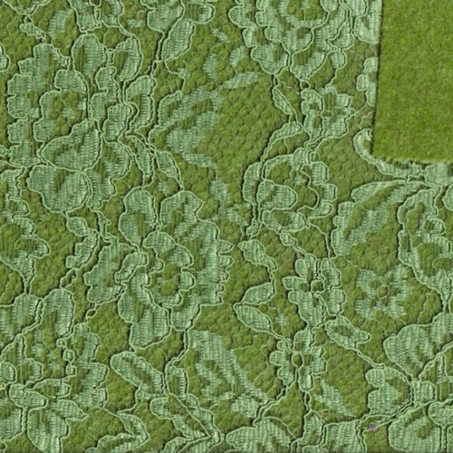 Feltro accoppiato pizzo verde 89 + pizzo verde 20cm x h.150cm.