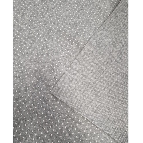 Feltro pol. double face grigio cuore + micro pois multipli da 20cm x h.150cm.