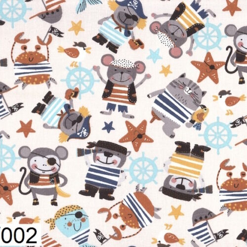 Tessuto stampato Pirati 665/002 100%cotone 50x160cm