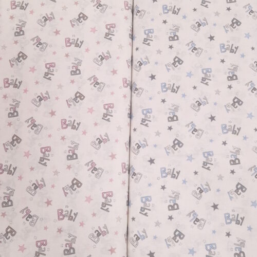 Tessuto stampa Baby rosa 100%cotone 50x150cm.