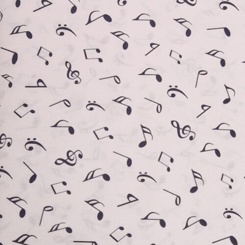 Tessuto stampa note musicali 100%cotone 50x150cm.