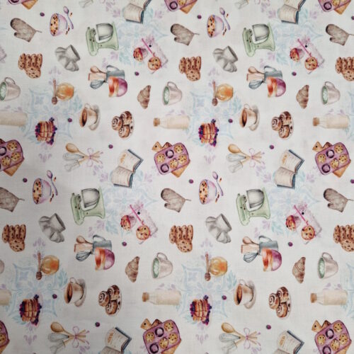 Tessuto stampa digitale Cucina 100%cotone 50x140cm.
