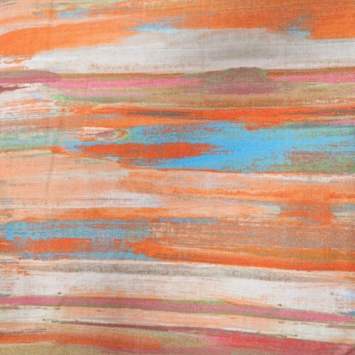 Tessuto cotone grezzo a righe base arancio 50xh.280cm.