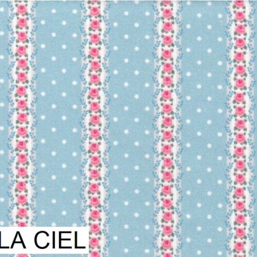 Tessuto Stof France Collection Campagne Chic 25x116cm. Cielo 43 Bella