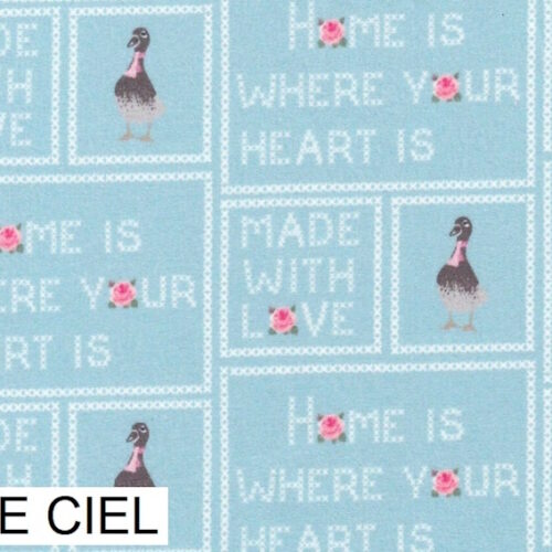 Tessuto Stof France Collection Campagne Chic 25x116cm. Cielo 48 Jane