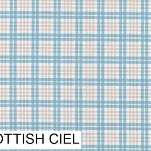 Tessuto Stof France Collection Campagne Chic 25x116cm. Cielo 46 Scottish