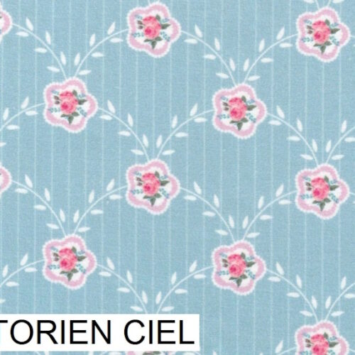Tessuto Stof France Collection Campagne Chic 25x116cm. Cielo 44 Victorien