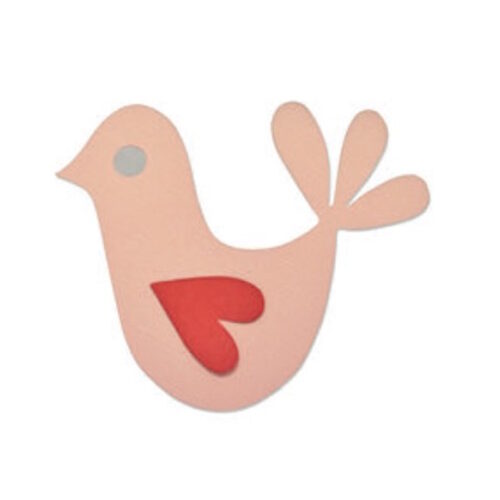 660887 Uccellino con ala cuore Sizzix