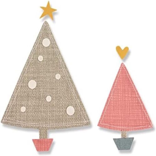 661732 Alberi Natale con stellina e cuoricino Sizzix