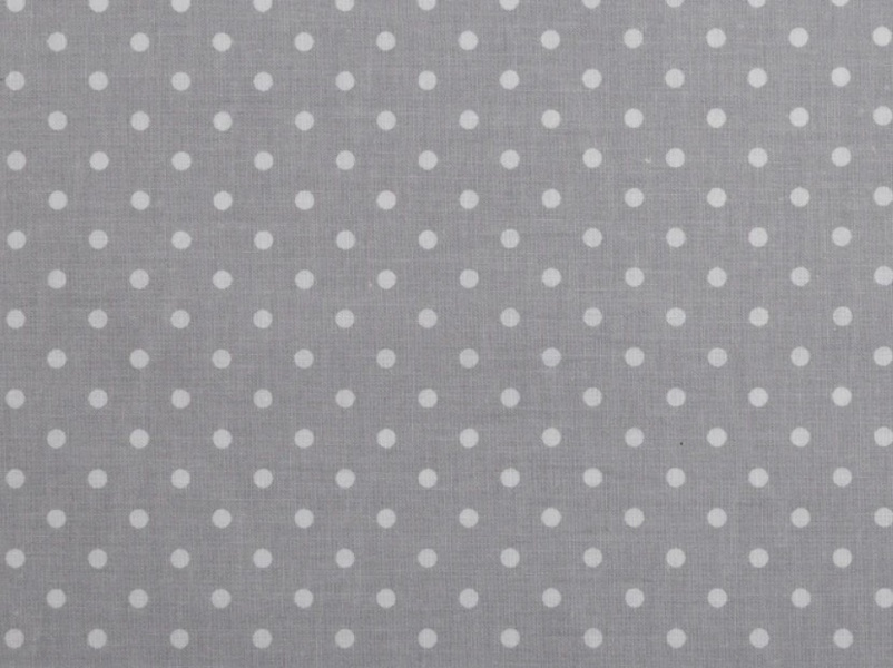 Tessuto italiano pois bianco sfondo grigio scuro 50cm. x h. 145 cm. circa