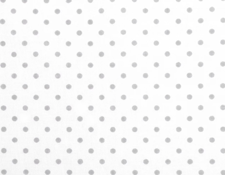 Tessuto italiano pois grigio chiaro sfondo bianco 50cm. x h. 145 cm. circa