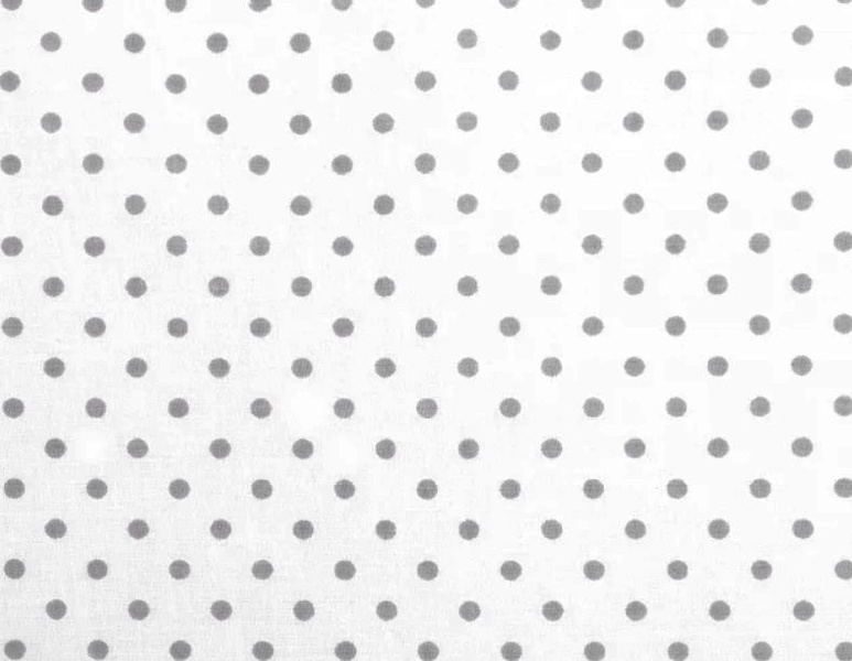 Tessuto italiano pois grigio scuro sfondo bianco 50cm. x h. 145 cm. circa